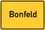 Place name sign Bonfeld