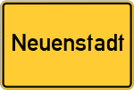 Place name sign Neuenstadt