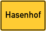 Place name sign Hasenhof