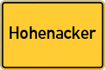 Place name sign Hohenacker