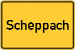 Place name sign Scheppach