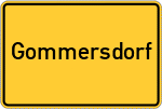 Place name sign Gommersdorf