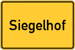 Place name sign Siegelhof