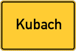 Place name sign Kubach