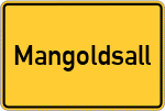 Place name sign Mangoldsall