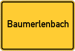 Place name sign Baumerlenbach