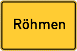 Place name sign Röhmen