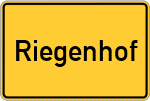 Place name sign Riegenhof