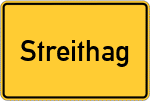Place name sign Streithag