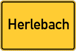 Place name sign Herlebach