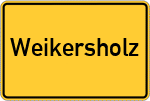 Place name sign Weikersholz