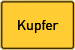 Place name sign Kupfer