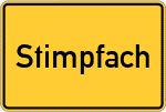 Place name sign Stimpfach