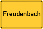 Place name sign Freudenbach, Kreis Bad Mergentheim