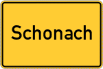 Place name sign Schonach, Württemberg