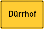 Place name sign Dürrhof, Odenwald