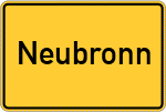 Place name sign Neubronn, Kreis Bad Mergentheim