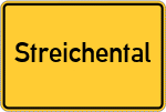 Place name sign Streichental