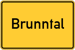 Place name sign Brunntal