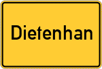 Place name sign Dietenhan