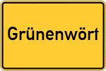 Place name sign Grünenwört