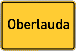 Place name sign Oberlauda