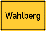 Place name sign Wahlberg