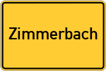 Place name sign Zimmerbach