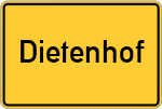 Place name sign Dietenhof