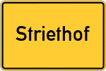 Place name sign Striethof