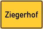 Place name sign Ziegerhof
