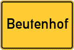 Place name sign Beutenhof