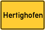 Place name sign Hertighofen