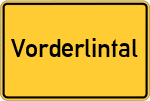 Place name sign Vorderlintal