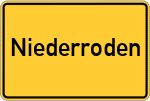 Place name sign Niederroden