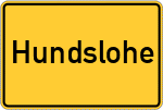 Place name sign Hundslohe