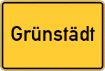 Place name sign Grünstädt