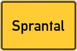 Place name sign Sprantal