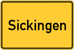 Place name sign Sickingen