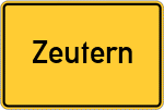 Place name sign Zeutern
