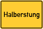 Place name sign Halberstung