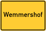 Place name sign Wemmershof
