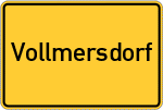 Place name sign Vollmersdorf