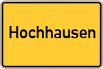 Place name sign Hochhausen, Neckar