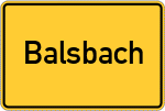 Place name sign Balsbach