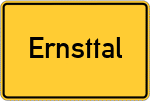 Place name sign Ernsttal, Baden