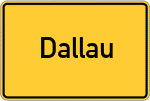 Place name sign Dallau, Kreis Mosbach, Baden