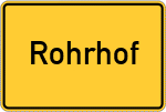 Place name sign Rohrhof