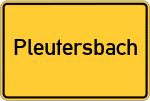 Place name sign Pleutersbach