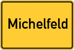 Place name sign Michelfeld, Baden